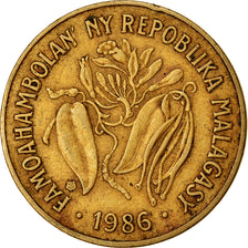 Munten, Madagascar, 10 Francs, 2 Ariary, 1986, Paris, ZF, Aluminum-Bronze, KM:11