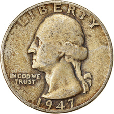 Coin, United States, Washington Quarter, Quarter, 1947, U.S. Mint, Denver