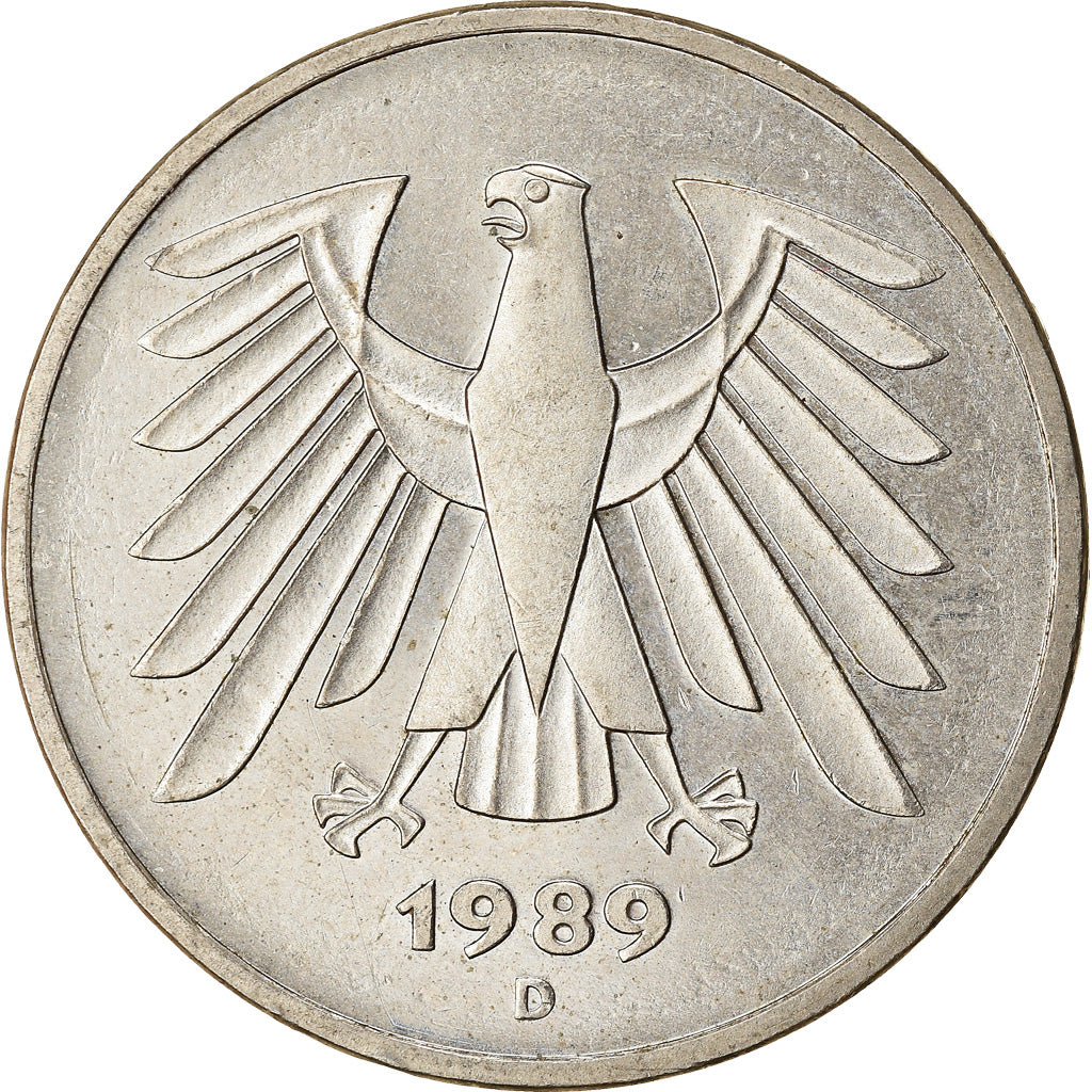 Moneta, GERMANIA - REPUBBLICA FEDERALE, 5 Mark, 1989, Munich, BB, Nichel
