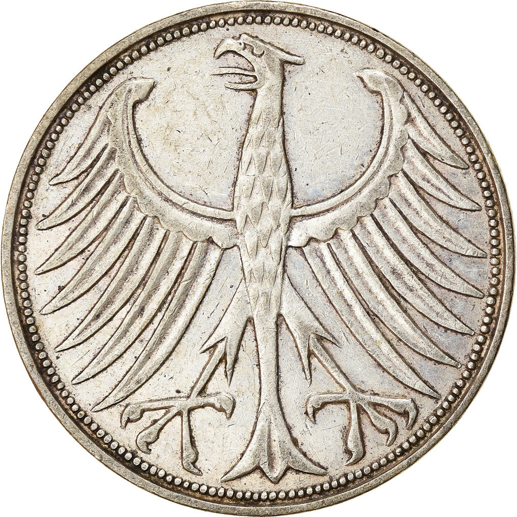 Moneta, GERMANIA - REPUBBLICA FEDERALE, 5 Mark, 1951, Karlsruhe, BB, Argento