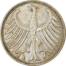 Coin, GERMANY - FEDERAL REPUBLIC, 5 Mark, 1951, Hambourg, EF(40-45), Silver