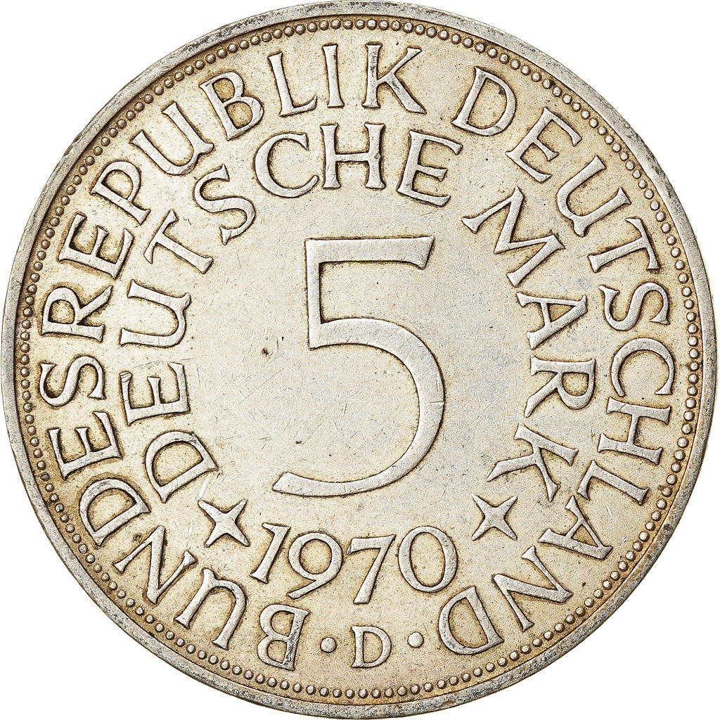 Münze, Bundesrepublik Deutschland, 5 Mark, 1970, Munich, SS, Silber, KM:112.1