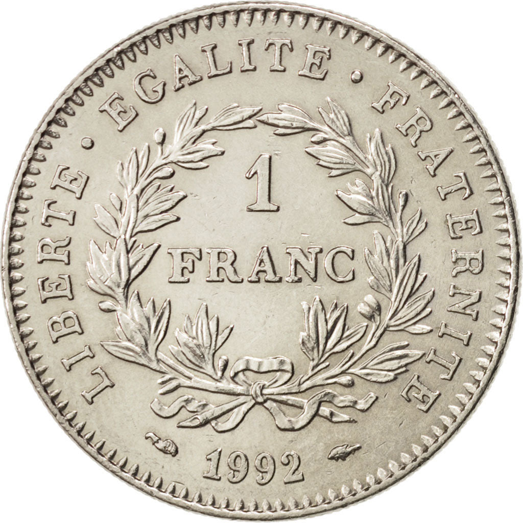 FRANCE, République, Franc, 1992, Paris, KM #1004.1, MS(65-70), Nickel, 24, G...
