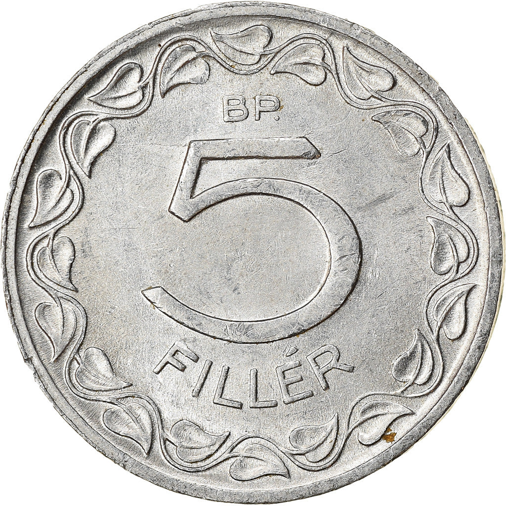 Moneta, Ungheria, 5 Filler, 1960, Budapest, BB, Alluminio, KM:549