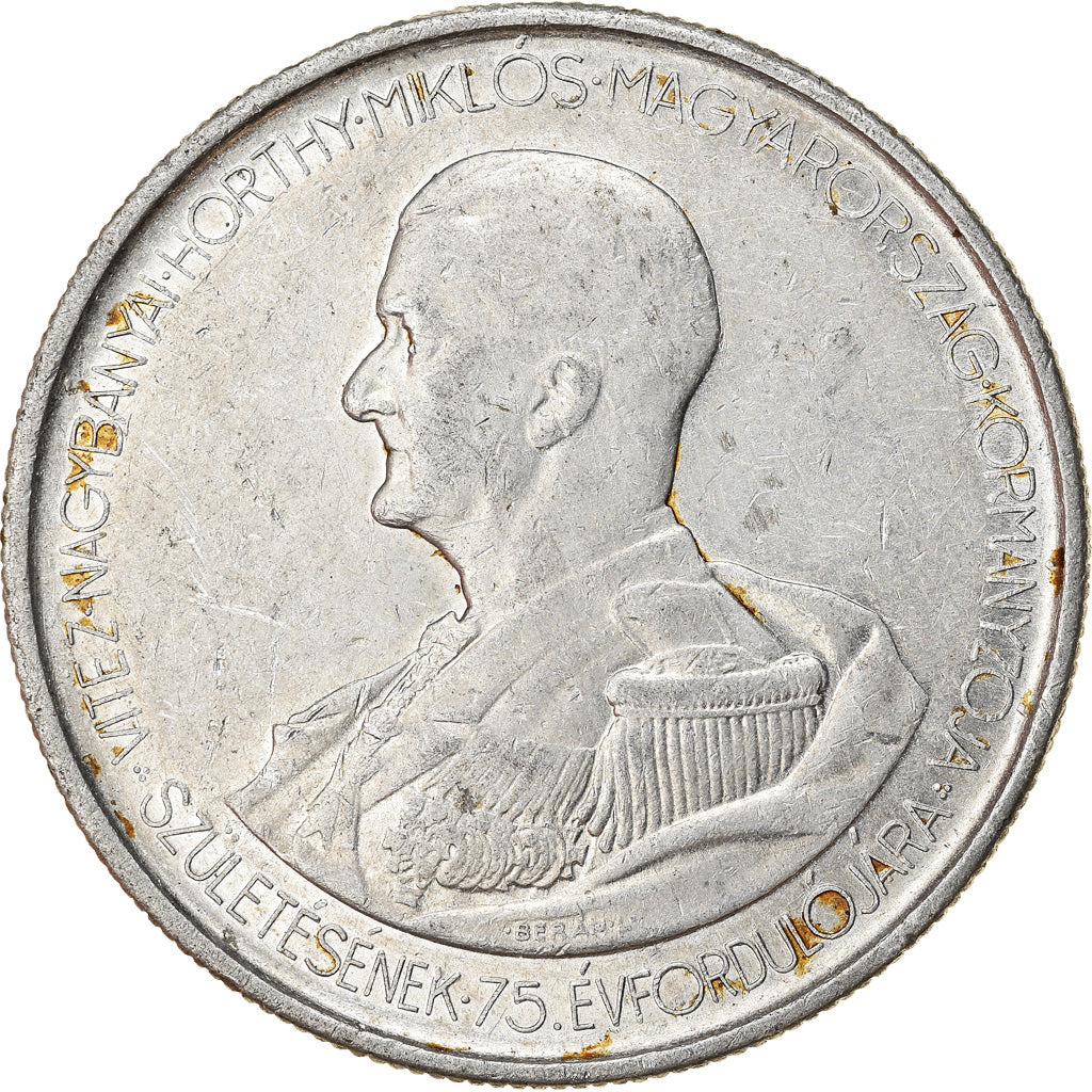Moneda, Hungría, 5 Pengö, 1943, MBC, Aluminio, KM:523