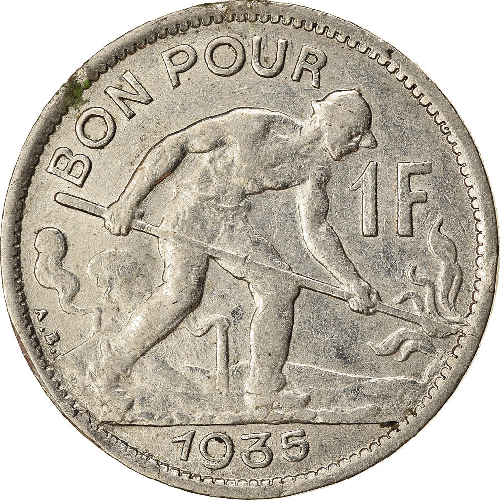 Coin, Luxembourg, Charlotte, Franc, 1935, EF(40-45), Nickel, KM:35