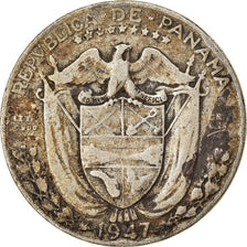 Moneta, Panama, 1/4 Balboa, 1947, MB+, Argento, KM:11.1