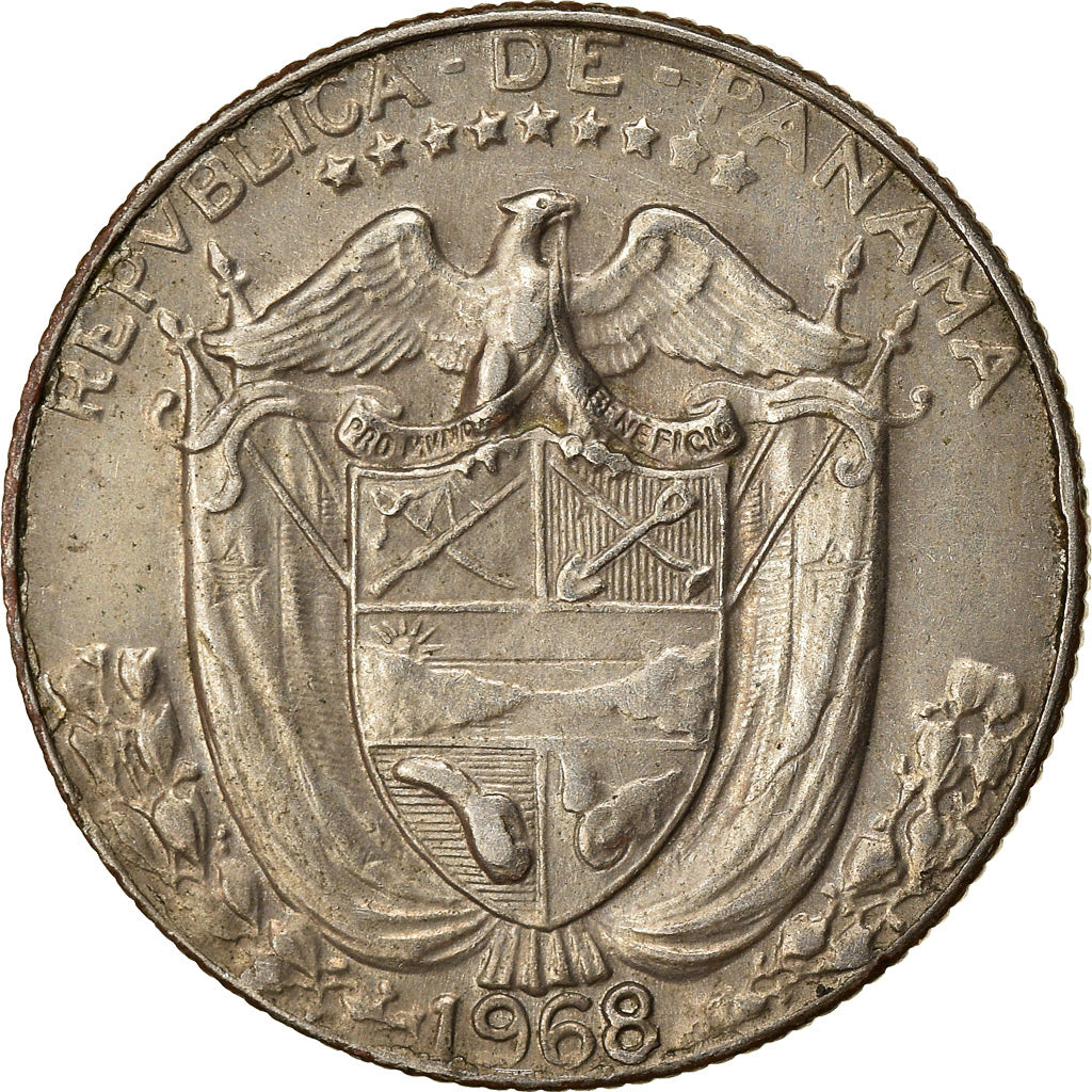 Coin, Panama, 1/10 Balboa, 1968, EF(40-45), Copper-Nickel Clad Copper, KM:10
