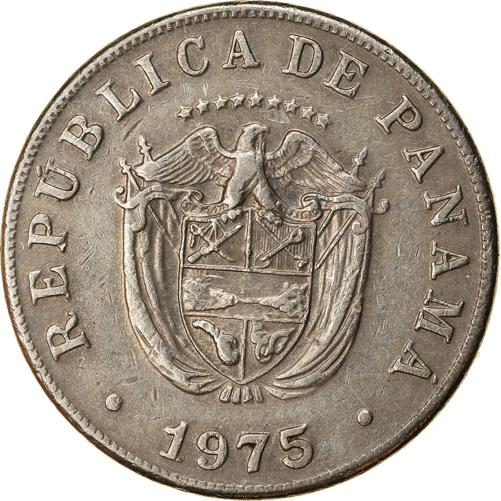 Moneda, Panamá, 5 Centesimos, 1975, MBC, Cobre - níquel, KM:23.2