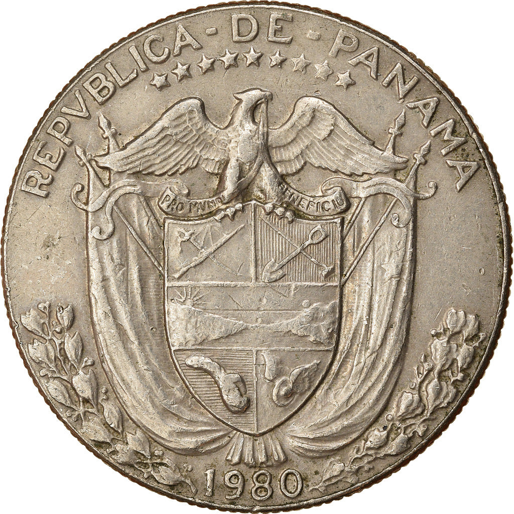 Moneda, Panamá, 1/2 Balboa, 1980, SC, Cobre - níquel recubierto de cobre