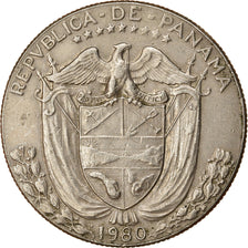 Moneda, Panamá, 1/2 Balboa, 1980, SC, Cobre - níquel recubierto de cobre