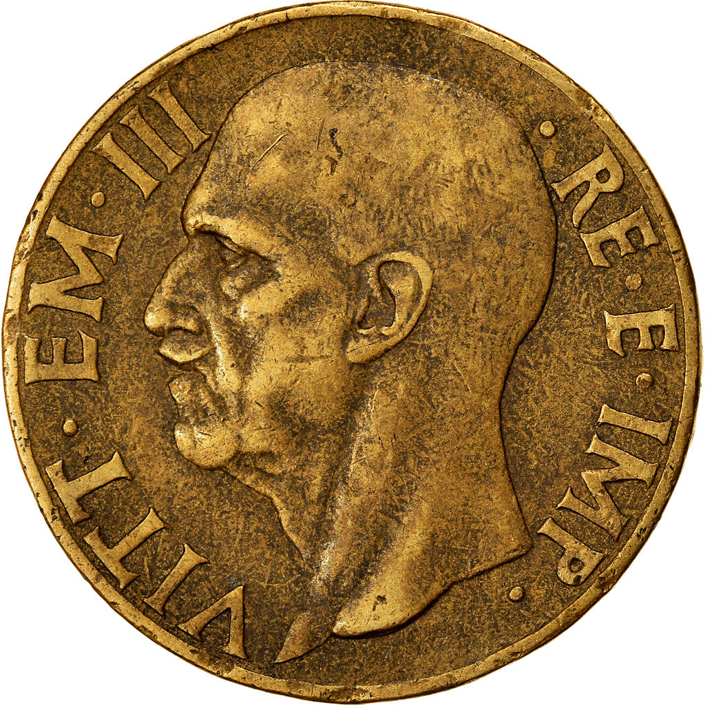 Moeda, Itália, Vittorio Emanuele III, 10 Centesimi, 1939, Rome, VF(30-35)