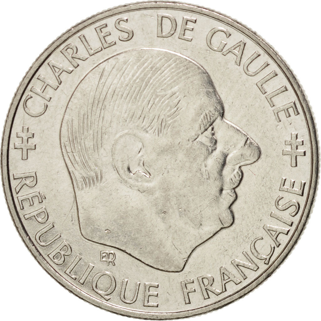 Moneda, Francia, Charles de Gaulle, Franc, 1988, MBC+, Níquel, KM:963