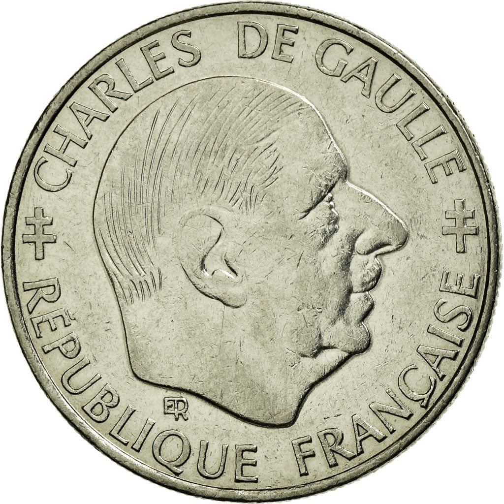 Coin, France, Charles de Gaulle, Franc, 1988, AU(50-53), Nickel, KM:963