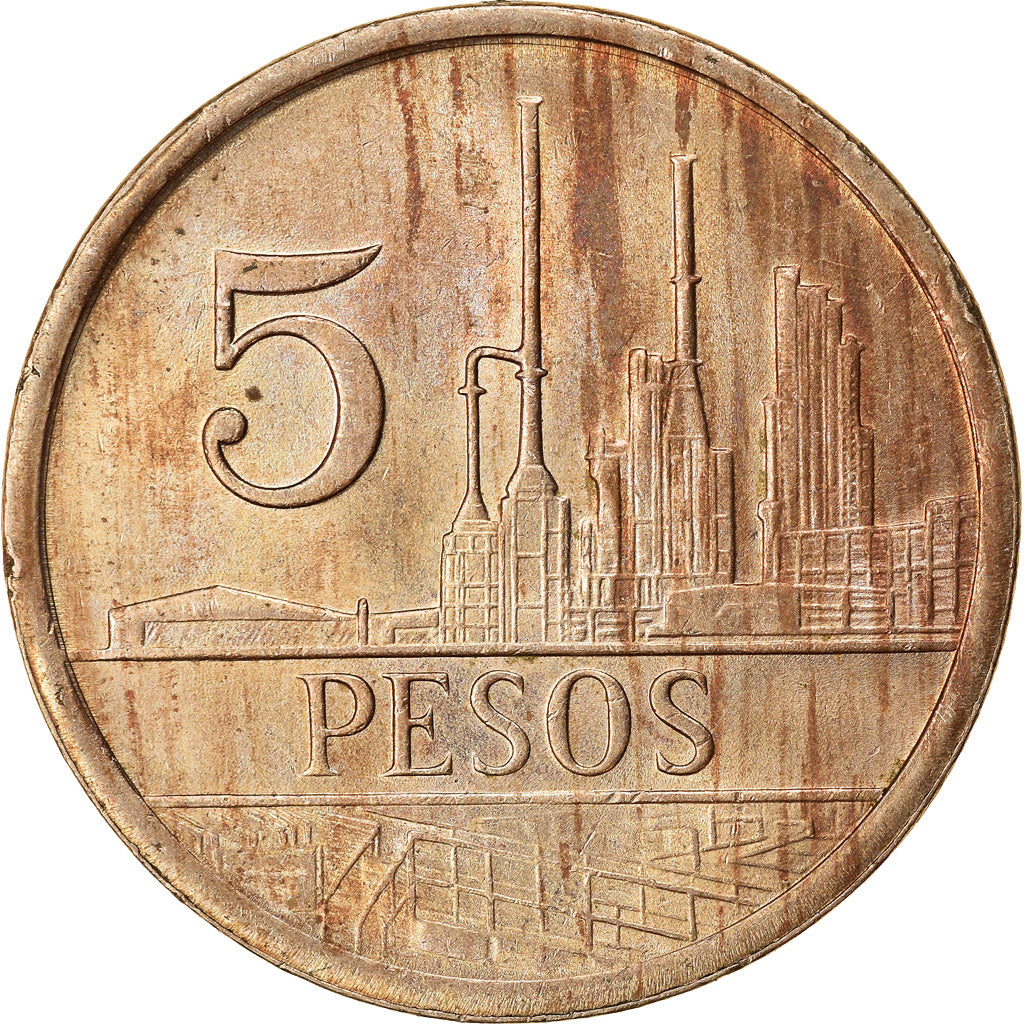 Coin, Colombia, 5 Pesos, 1980, EF(40-45), Bronze, KM:268