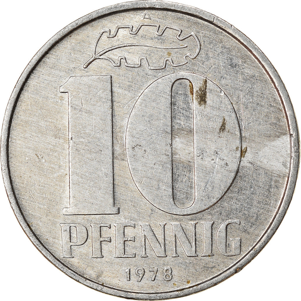 Munten, DUITSE DEMOCRATISCHE REPUBLIEK, 10 Pfennig, 1978, Berlin, ZF, Aluminium