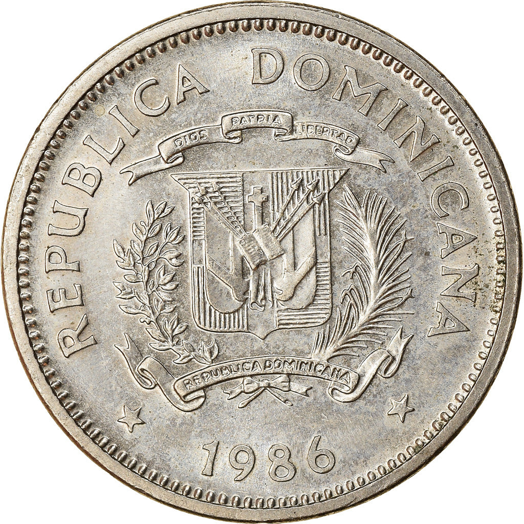 Monnaie, Dominican Republic, 5 Centavos, 1986, TTB, Copper-nickel, KM:P19