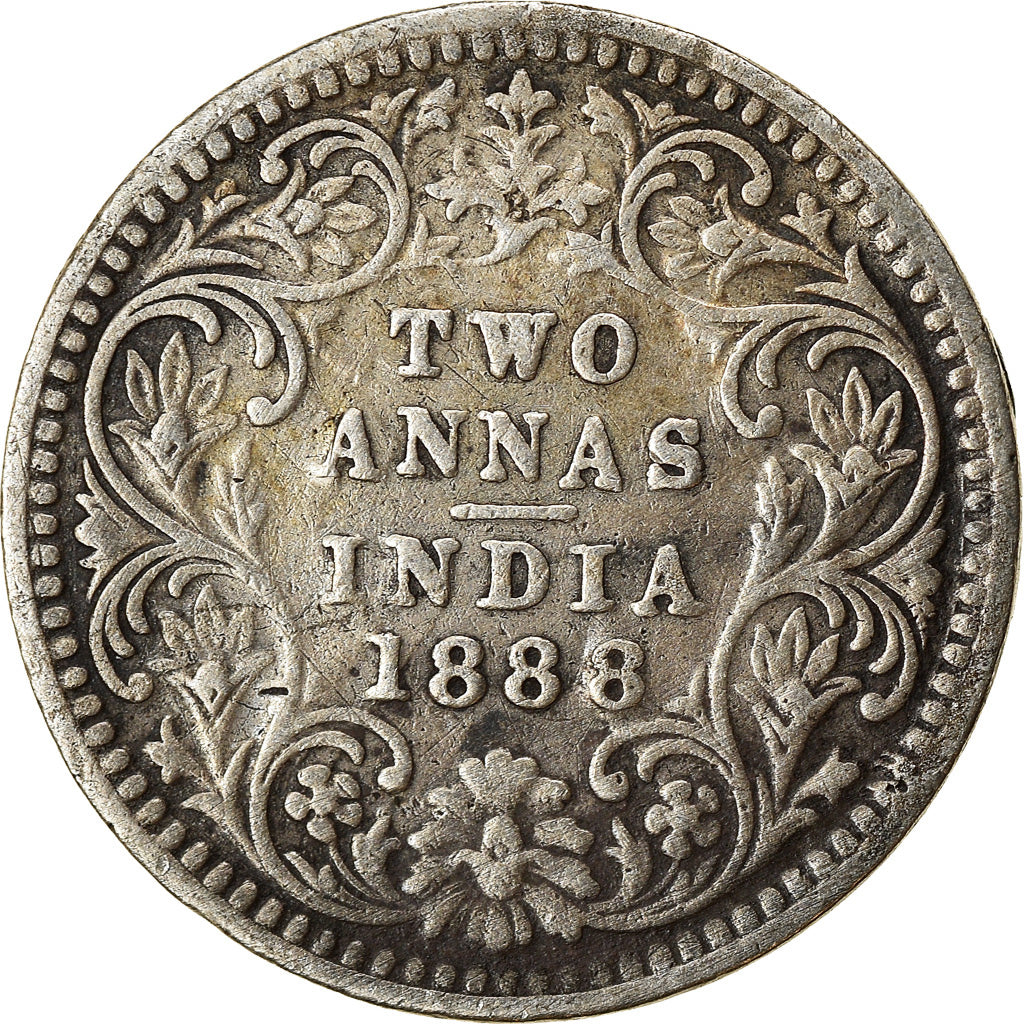 Monnaie, INDIA-BRITISH, Victoria, 2 Annas, 1888, TTB, Argent, KM:488