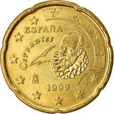 España, 20 Euro Cent, 1999, MBC, Latón, KM:1044