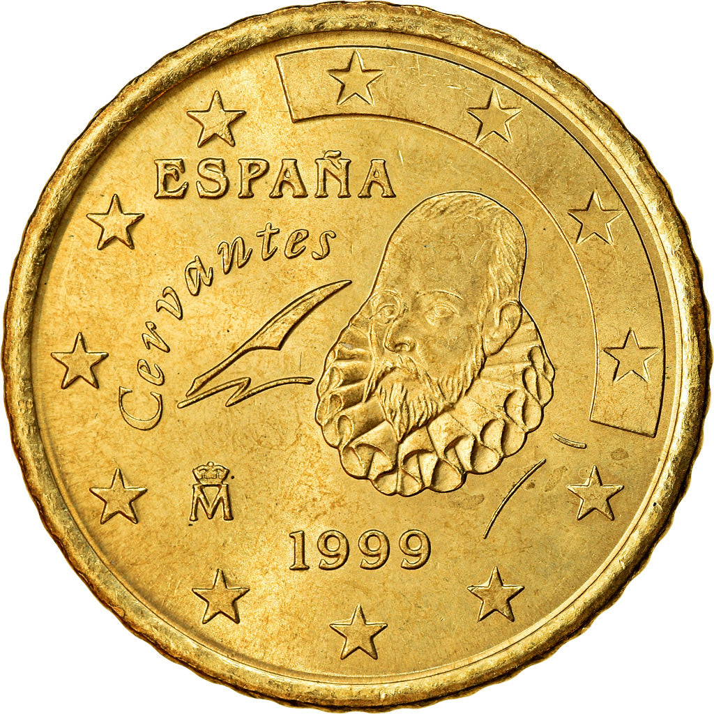 Spagna, 50 Euro Cent, 1999, SPL-, Ottone, KM:1045