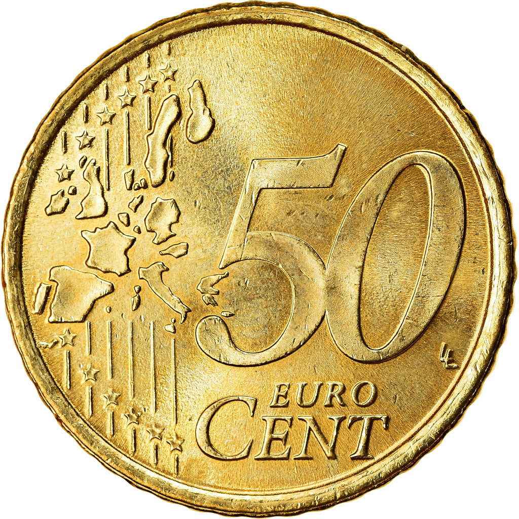 Spagna, 50 Euro Cent, 1999, SPL-, Ottone, KM:1045