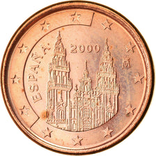Spanien, Euro Cent, 2000, VZ, Copper Plated Steel, KM:1040