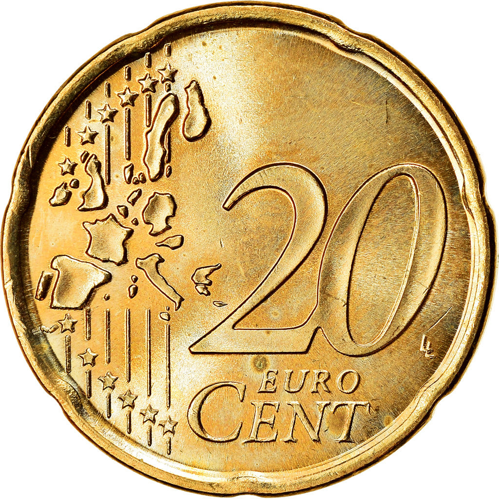 Spagna, 20 Euro Cent, 2000, SPL-, Ottone, KM:1044