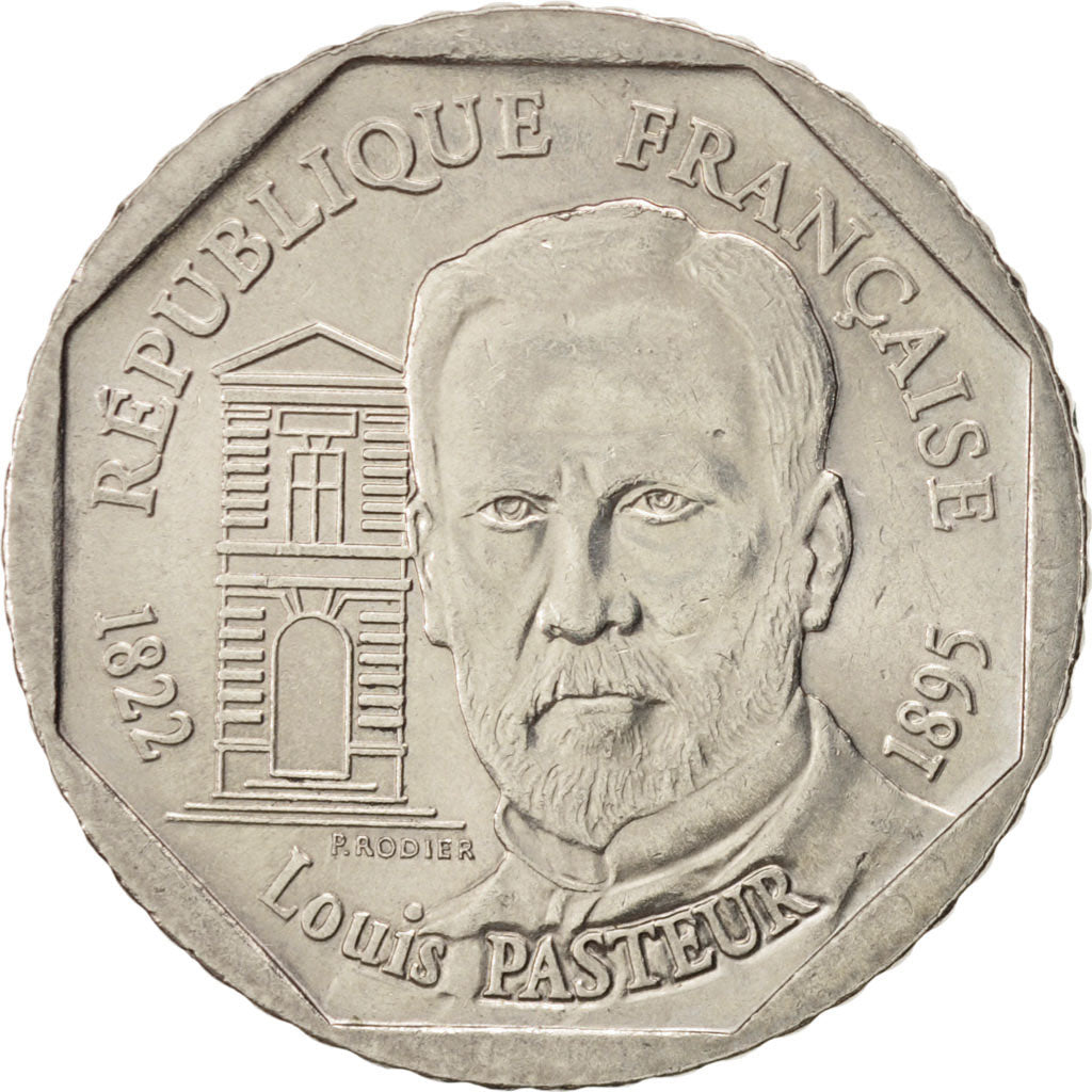 Coin, France, Pasteur, 2 Francs, 1995, EF(40-45), Nickel, KM:1119, Gadoury:549