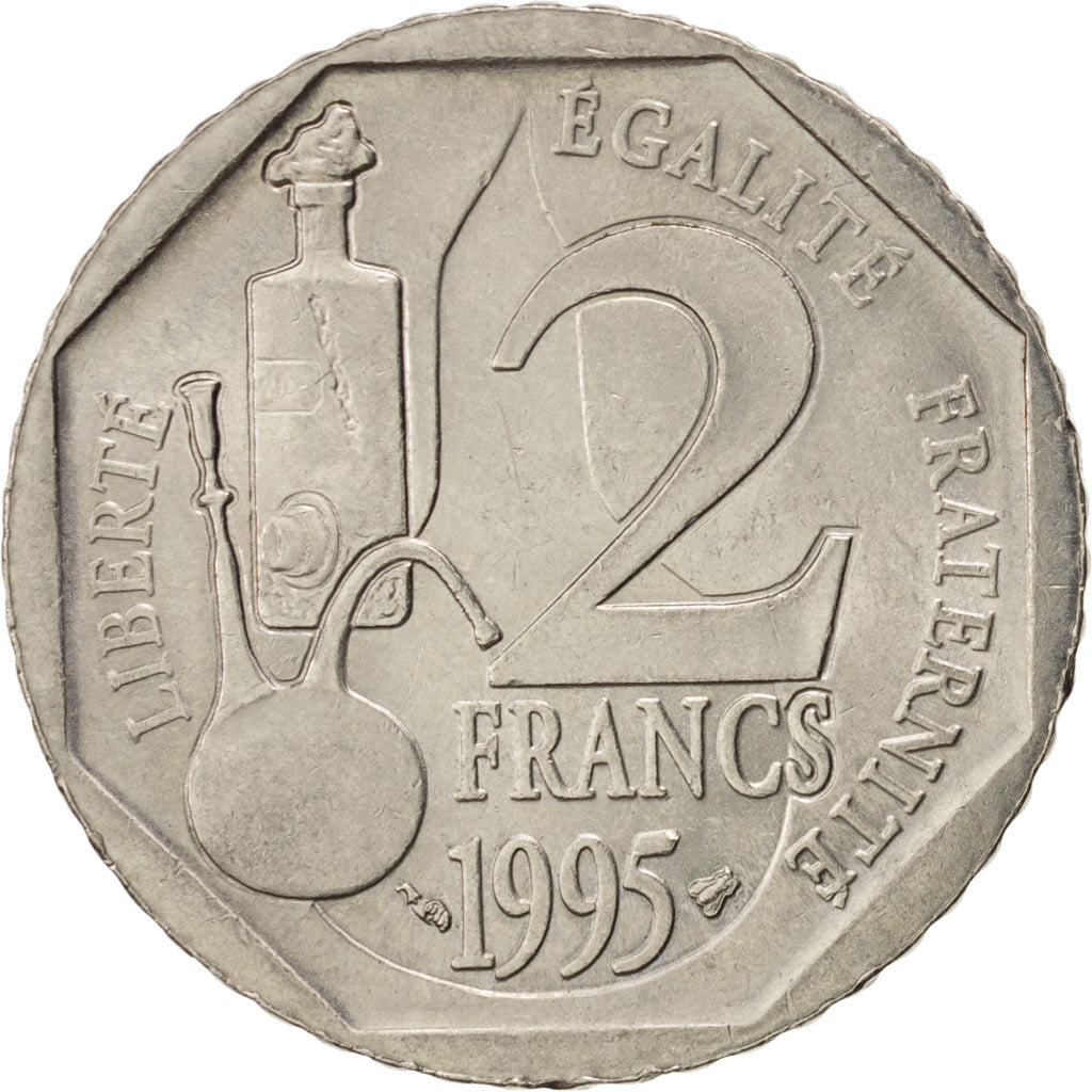 Coin, France, Pasteur, 2 Francs, 1995, EF(40-45), Nickel, KM:1119, Gadoury:549