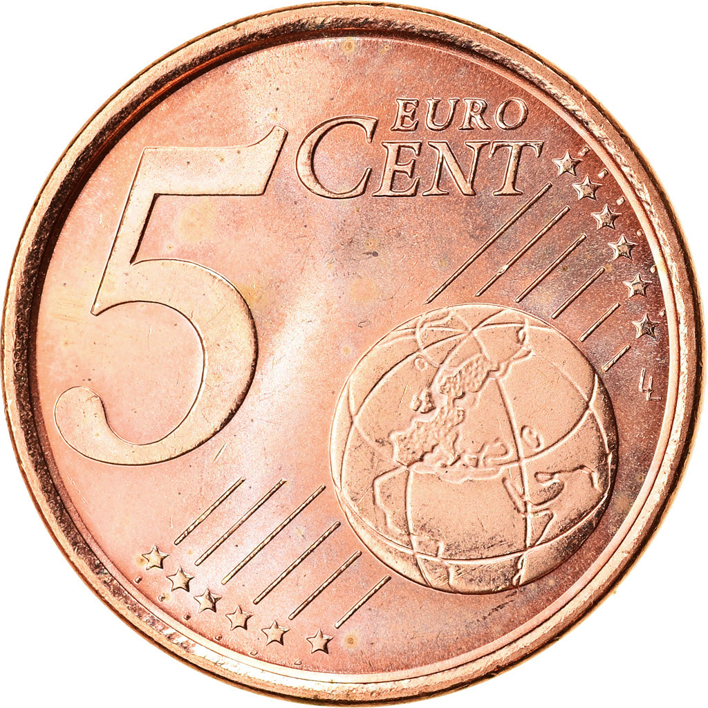 España, 5 Euro Cent, 2001, EBC, Cobre chapado en acero, KM:1042