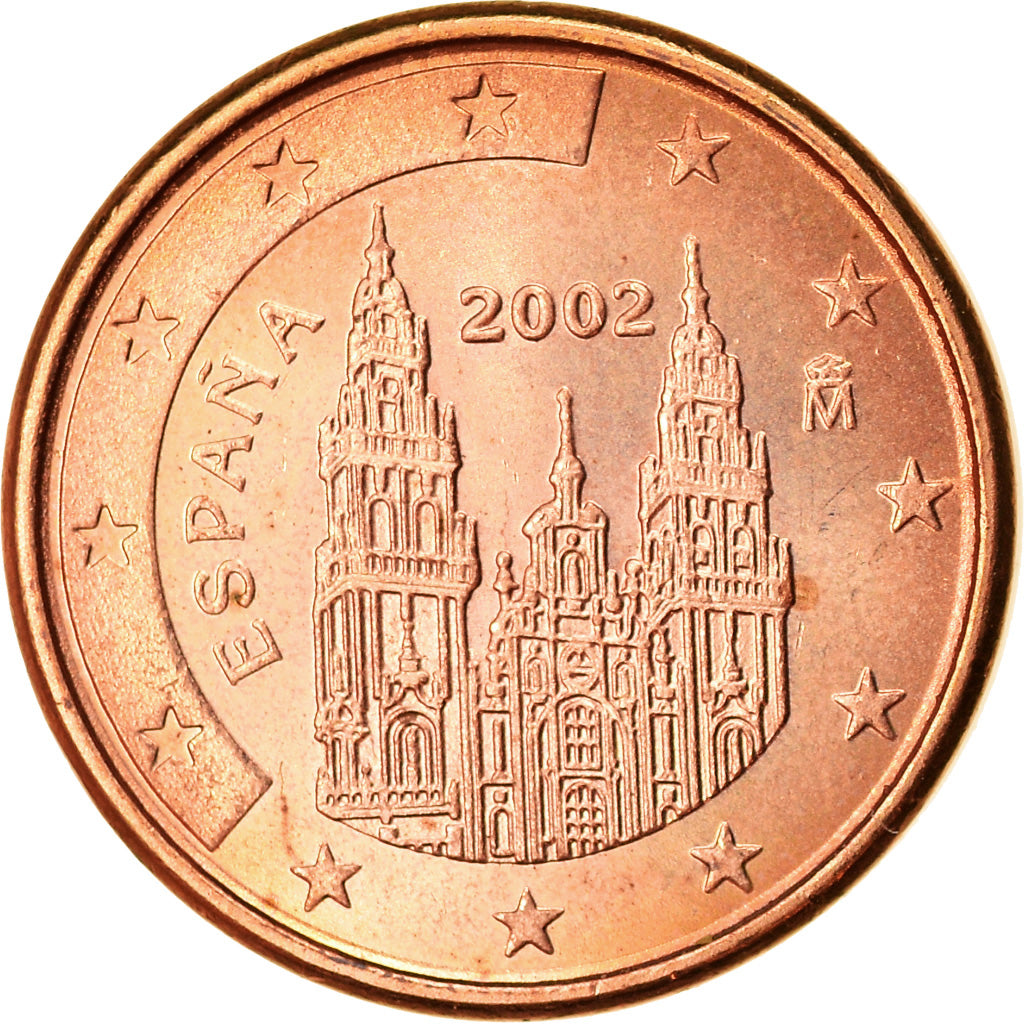 Spagna, Euro Cent, 2002, SPL-, Acciaio placcato rame, KM:1040