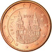 Spagna, Euro Cent, 2002, SPL-, Acciaio placcato rame, KM:1040