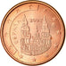 España, Euro Cent, 2002, EBC, Cobre chapado en acero, KM:1040