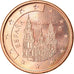 Spagna, 5 Euro Cent, 2002, SPL-, Acciaio placcato rame, KM:1042