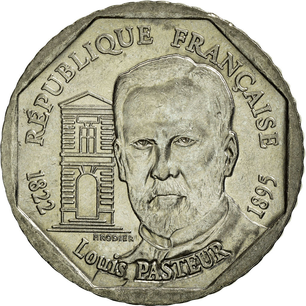 Coin, France, Pasteur, 2 Francs, 1995, EF(40-45), Nickel, KM:1119, Gadoury:549