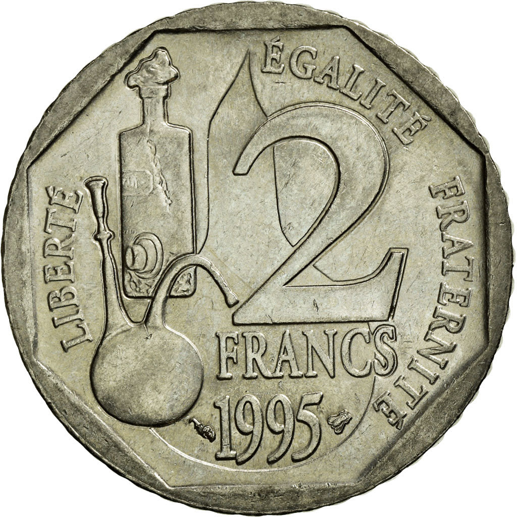 Coin, France, Pasteur, 2 Francs, 1995, EF(40-45), Nickel, KM:1119, Gadoury:549