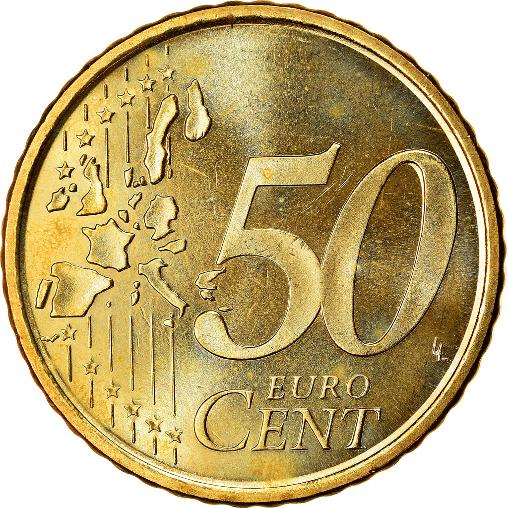 Espanha, 50 Euro Cent, 2003, EF(40-45), Latão, KM:1045