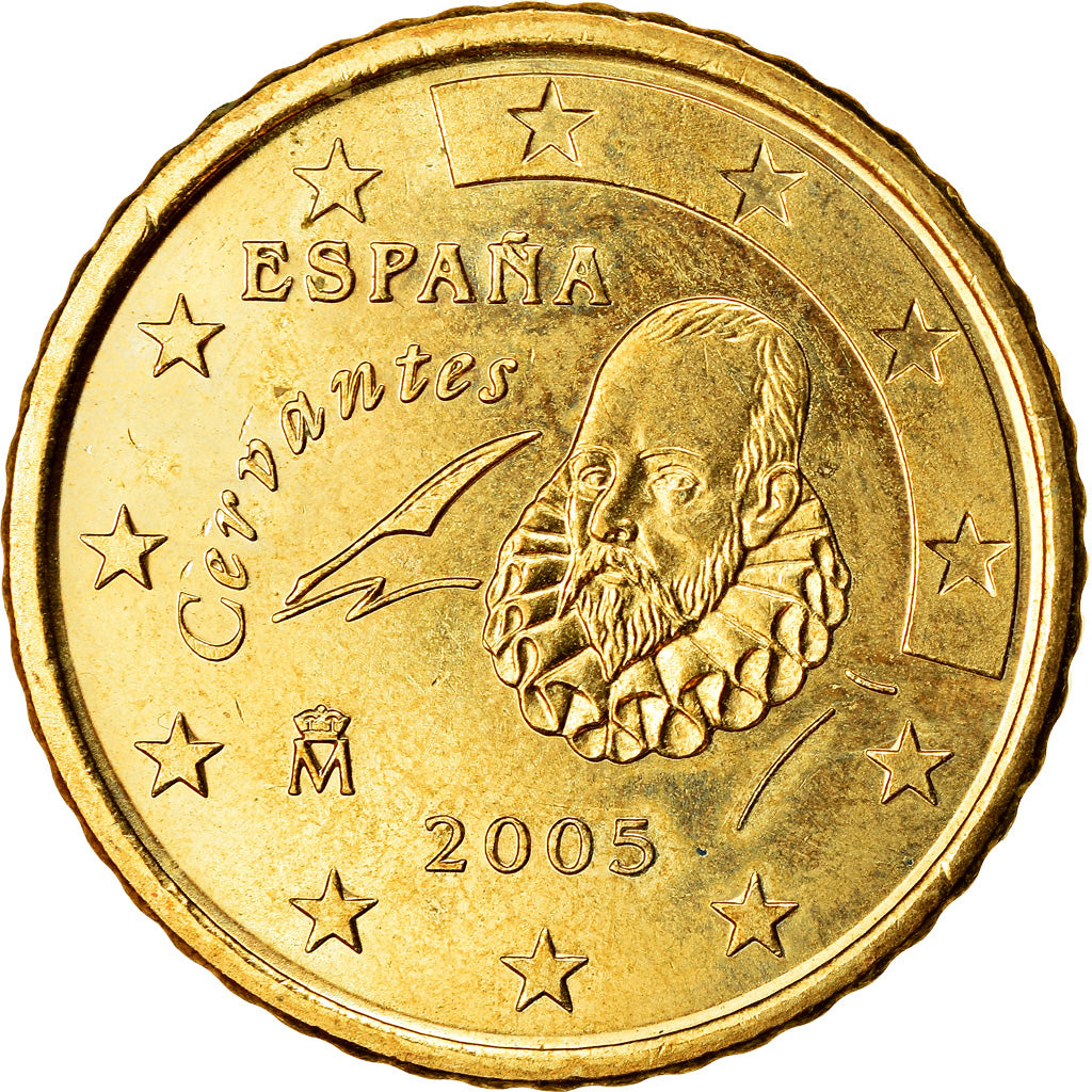Hiszpania, 50 Euro Cent, 2005, Madrid, MS(63), Mosiądz, KM:1045
