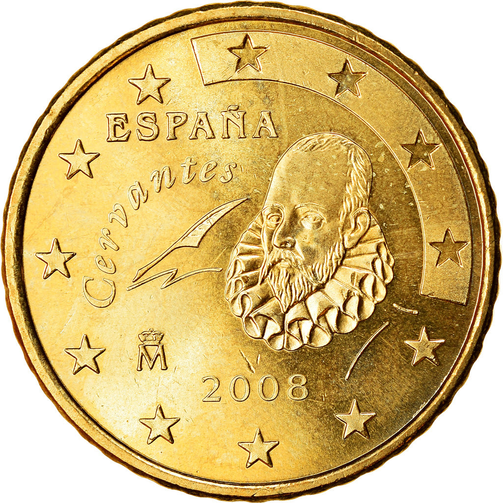 Spanje, 50 Euro Cent, 2008, UNC-, Tin, KM:1072
