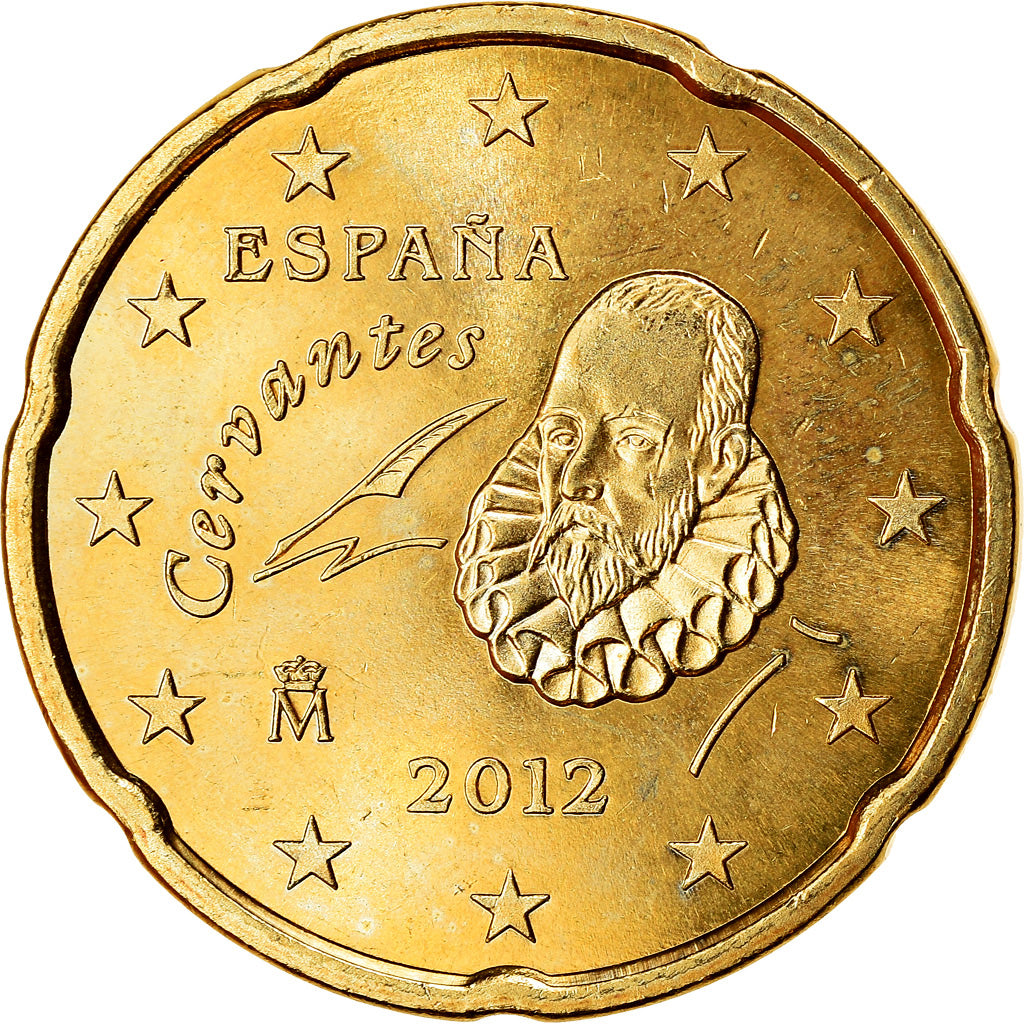 Hiszpania, 20 Euro Cent, 2012, Madrid, MS(63), Mosiądz, KM:1148