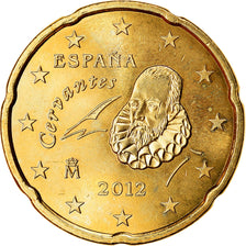 Hiszpania, 20 Euro Cent, 2012, Madrid, MS(63), Mosiądz, KM:1148