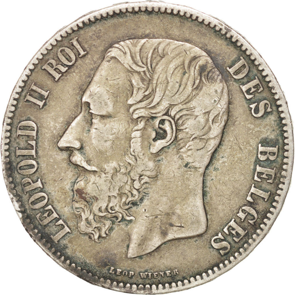 Coin, Belgium, Leopold II, 5 Francs, 5 Frank, 1868, VF(30-35), Silver, KM:24