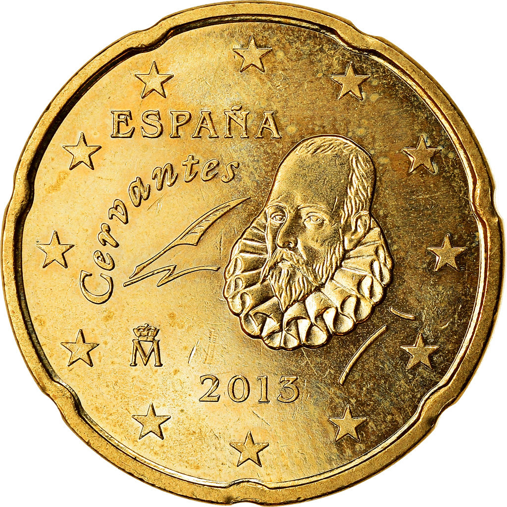 Hiszpania, 20 Euro Cent, 2013, Madrid, MS(63), Mosiądz, KM:1148
