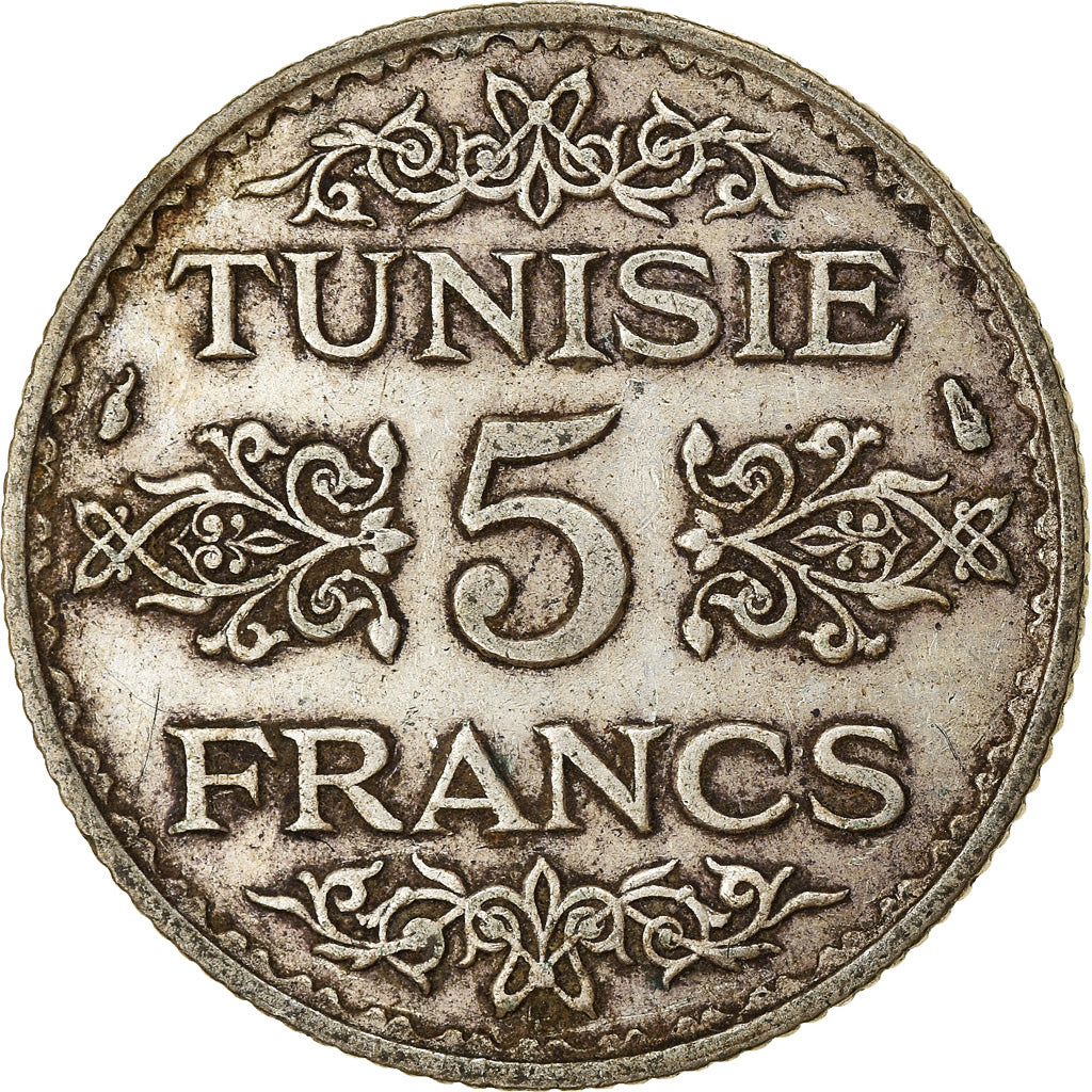 Monnaie, Tunisie, Ahmad Pasha Bey, 5 Francs, 1936, Paris, TTB, Argent, KM:261