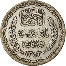 Moneta, Tunisia, Ahmad Pasha Bey, 5 Francs, 1934, Paris, BB, Argento, KM:261