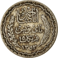 Monnaie, Tunisie, Ahmad Pasha Bey, 5 Francs, 1934, Paris, TTB, Argent, KM:261