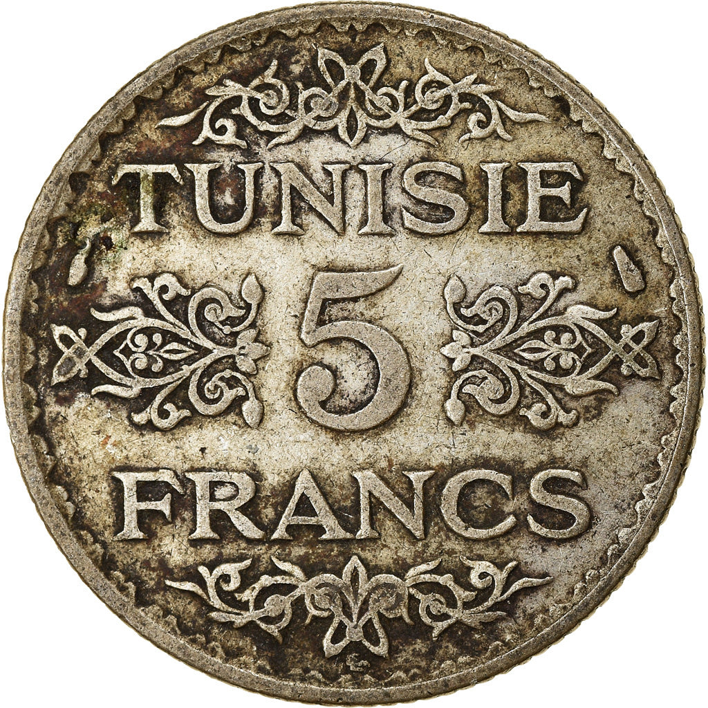 Monnaie, Tunisie, Ahmad Pasha Bey, 5 Francs, 1934, Paris, TTB, Argent, KM:261