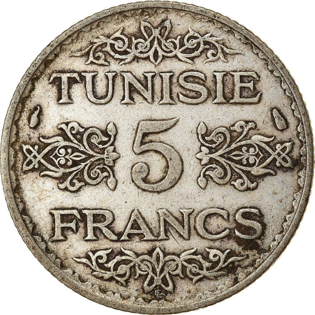Münze, Tunesien, Ahmad Pasha Bey, 5 Francs, 1934, Paris, SS, Silber, KM:261