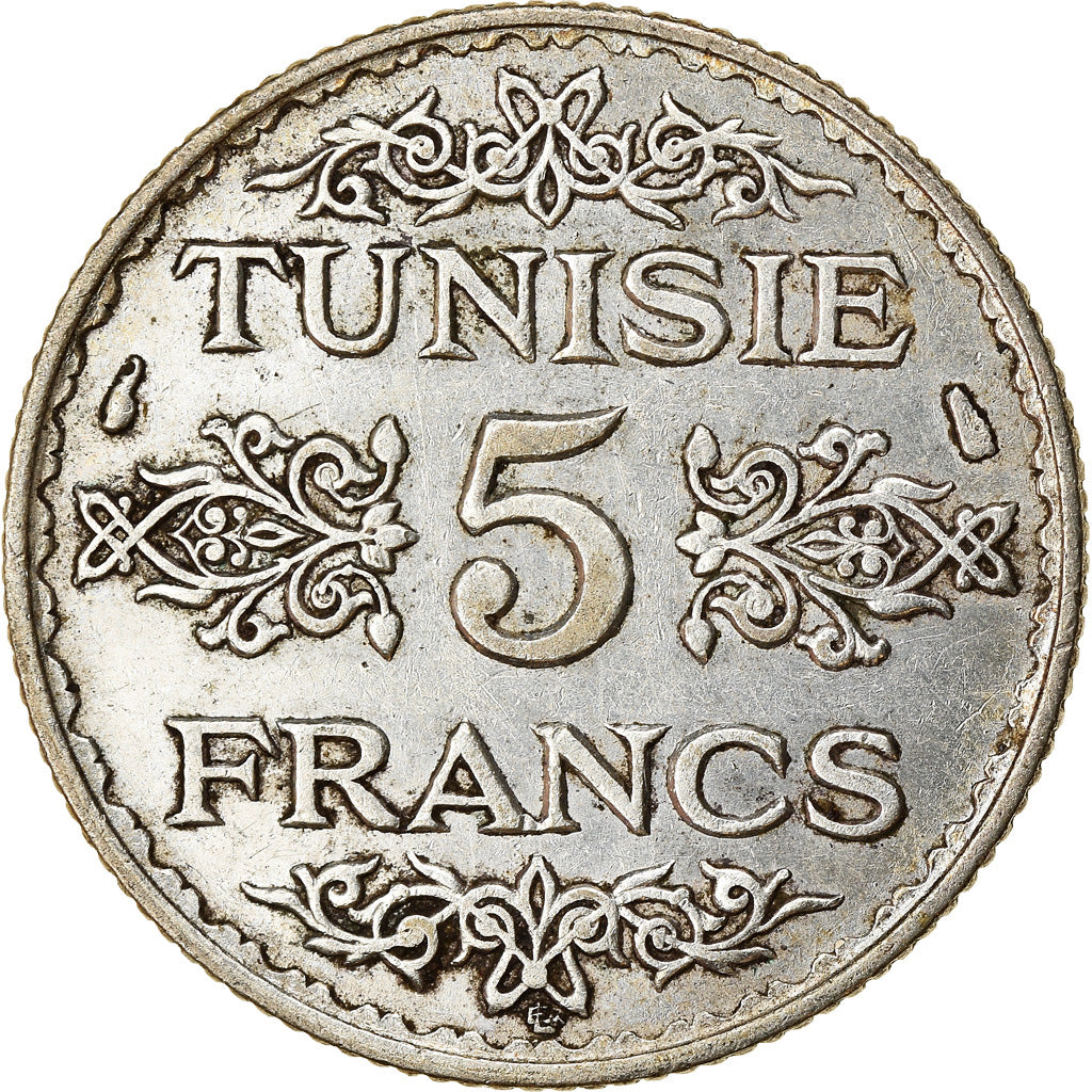 Monnaie, Tunisie, Ahmad Pasha Bey, 5 Francs, 1934, Paris, TTB, Argent, KM:261