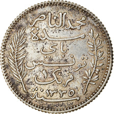 Moneta, Tunisia, Muhammad al-Nasir Bey, Franc, 1916, Paris, BB, Argento, KM:238